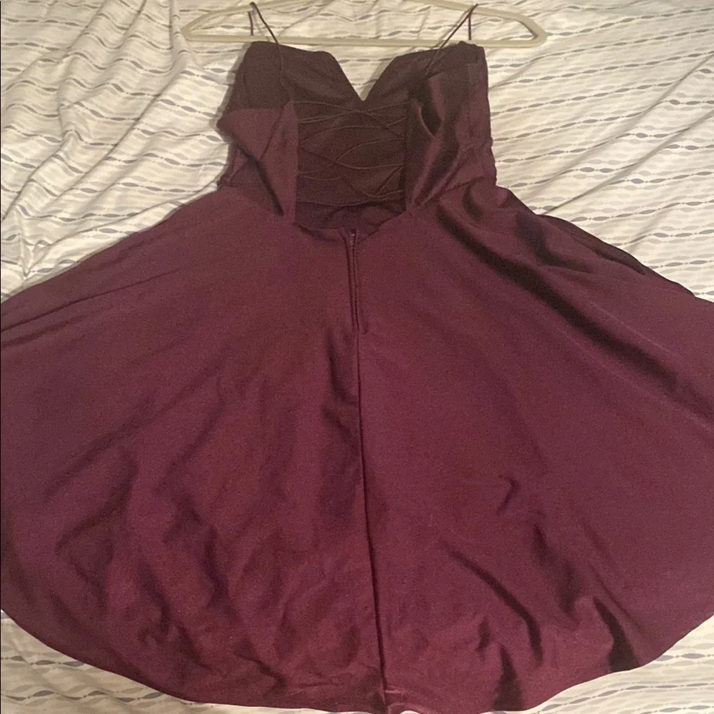 City Studio Dark Purple High Low Wrap Dress - Picture 3 of 7